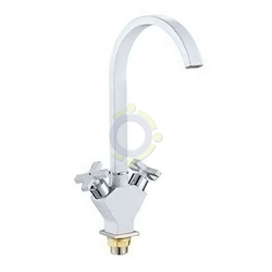 Смеситель для кухни Gota Rocio G7109737 с 2-мя рукоятками с высоким изливом,цвет белый
