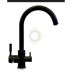 Смеситель Golden Fox Kitchen pro 11026 д/кухни шар. с высоким изливом черный на две воды