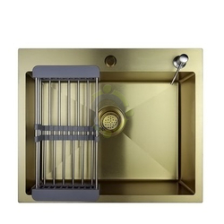 Мойка Golden Fox 17757 (60*45) 3мм с сифоном (золото)