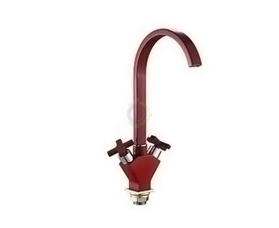Смеситель для кухни Gota Rocio G7109735 с 2-мя рукоятками с высоким изливом,цвет красный
