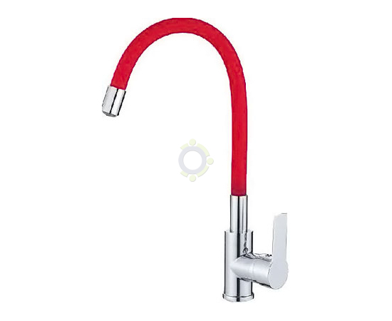 Смеситель для кухни Gota Rocio Santa Barbara G302537 с силиконовым изливом красный