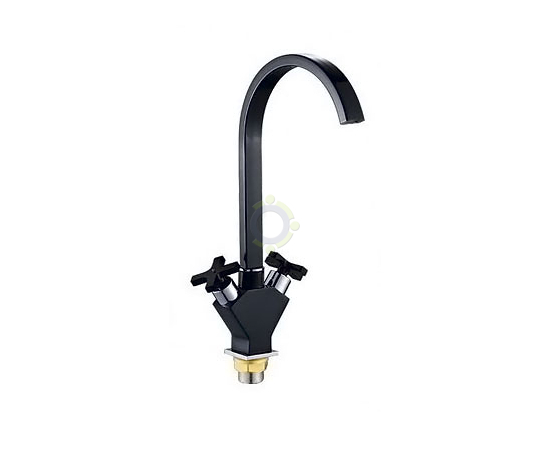 Смеситель для кухни Gota Rocio G7109736 с 2-мя рукоятками с высоким изливом,цвет черный