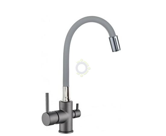 Смеситель для кухни Gota Rocio G351-538 Special с доп.выходом д/питьевой воды,с сил.изливом (серый)