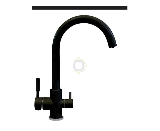 Смеситель Golden Fox Kitchen pro 11026 д/кухни шар. с высоким изливом черный на две воды