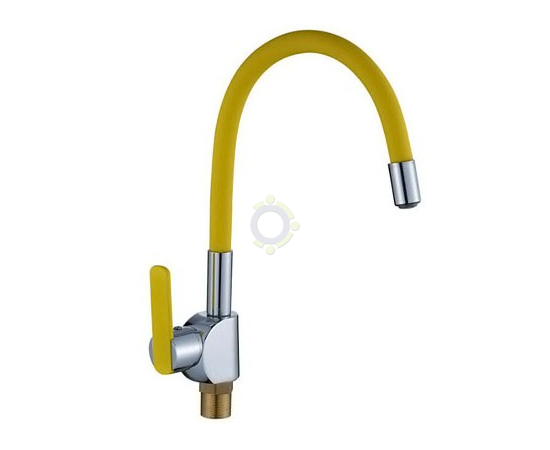 Смеситель для кухни Gota Rocio Santa Barbara G302535 с силиконовым изливом желтый