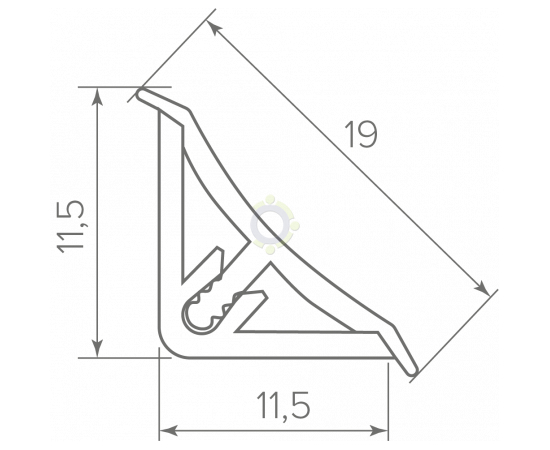 Плинтус Thermoplast АР 494 серебристый (203) mini вогнутый 3м