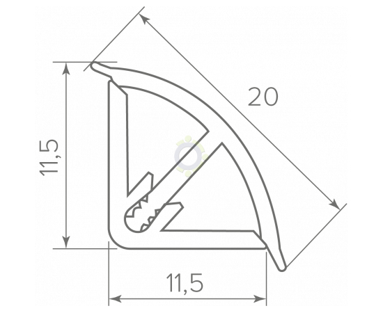 Плинтус Thermoplast АР 495 черный (202) mini выпуклый 3м