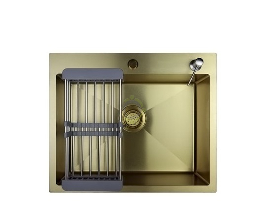 Мойка Golden Fox 17757 (60*45) 3мм с сифоном (золото)